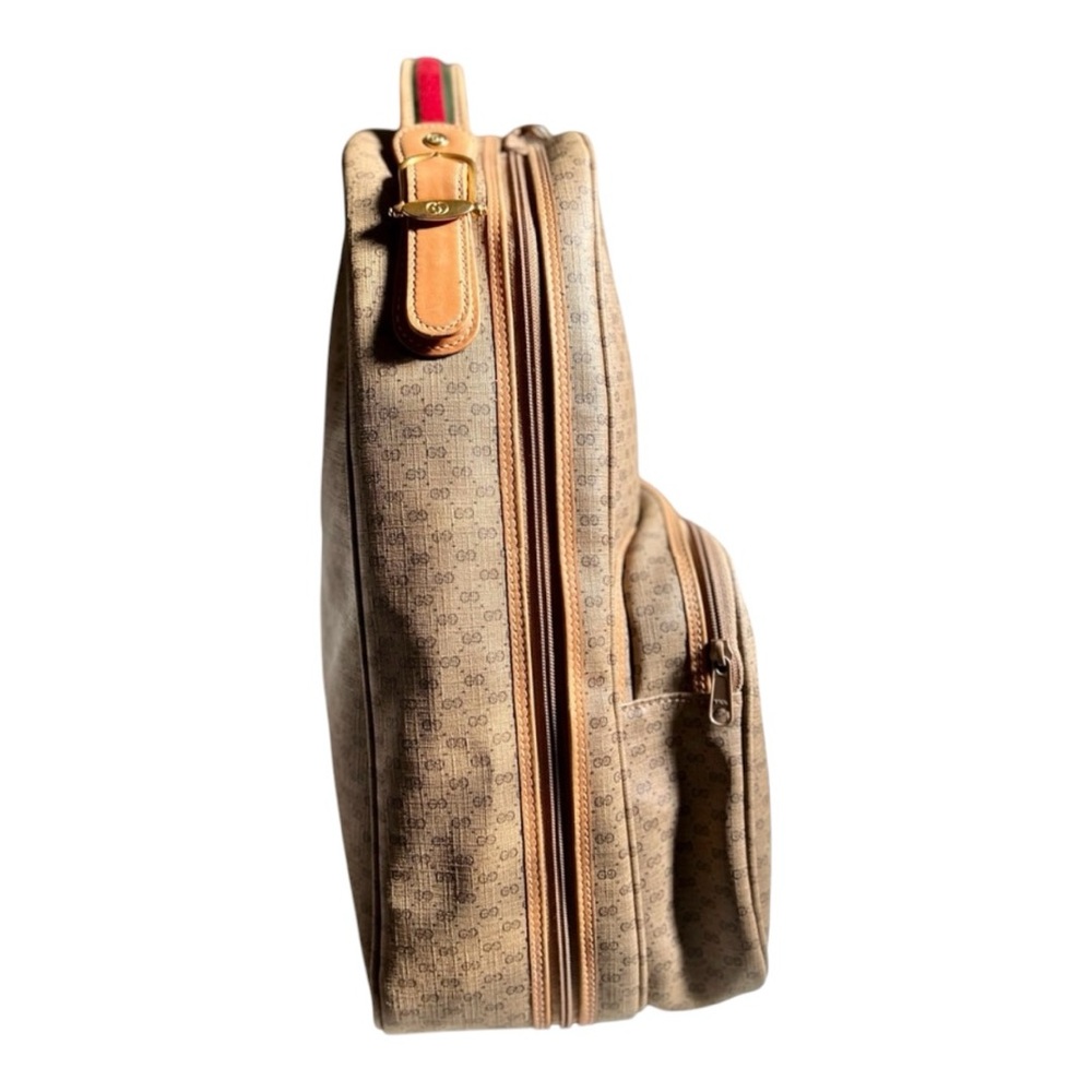 ⚡️SOLD⚡️ GUCCI Authentic Rare Vintage 17” XL Micro GG Canvas Luggage Travel Bag - Picture 12 of 14